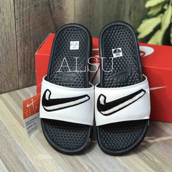 Nike Benassi JDI Chenille Mens Slippers AUTHENTIC - Picture 2 of 6